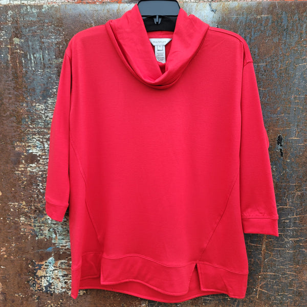 Multiples: 3/4 Sleeve Cowl Neck Sweatshirt - 3 Colors