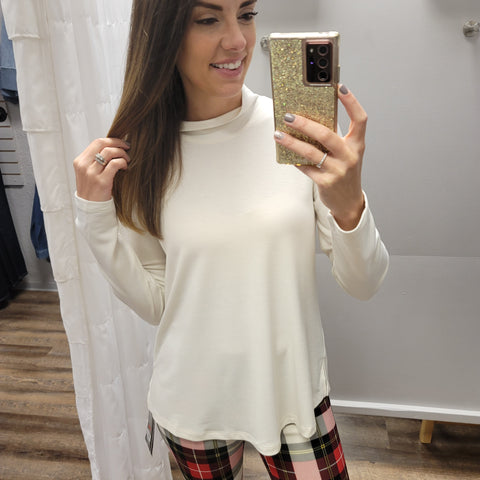 Multiples Cream Long Sleeve High Neck