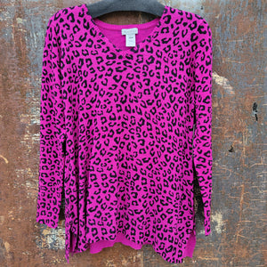 Multiples Fuchsia Cheetah Sweater