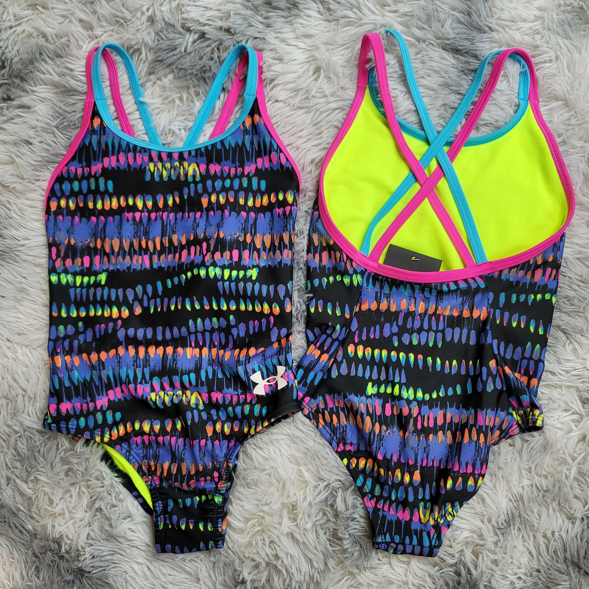 UA Swim Girls Water Color Print One-piece