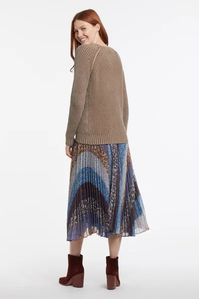 Tribal Taupe Knit Sweater