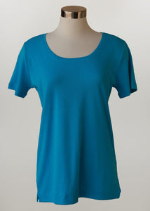 Turquoise Short Sleeve Cotton Basic