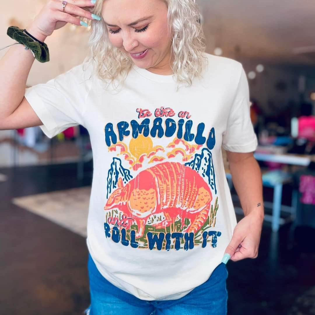Armadillo and Roll with It Tee