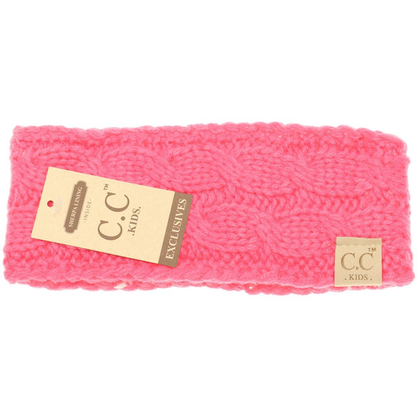 C.C Beanie: Kids Solid Cable Knit Head Wrap