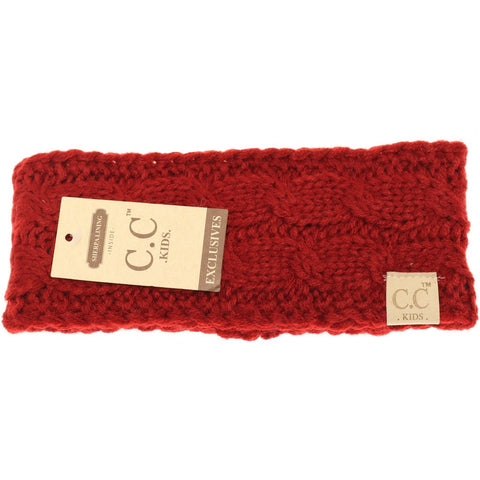 C.C Beanie: Kids Solid Cable Knit Head Wrap