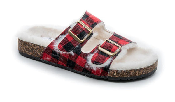 Corkys Red Plaid Laid Back Sandals