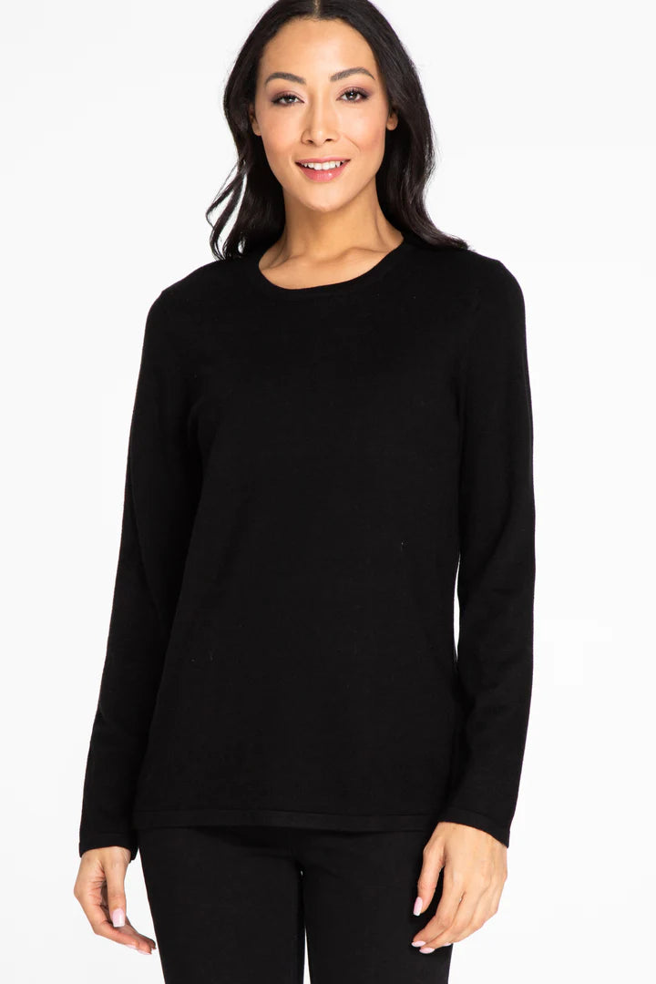 Multiples Basic Black Long Sleeve Top