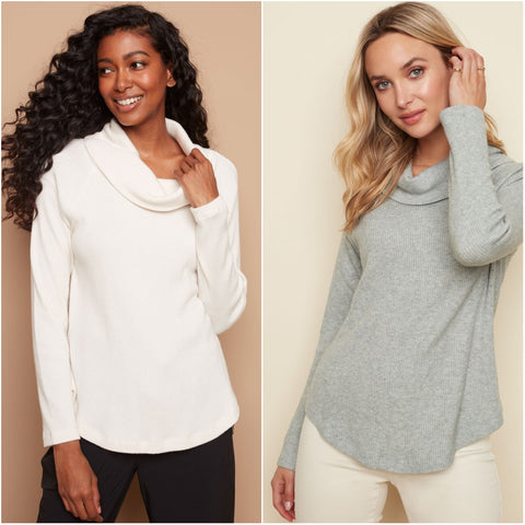 Charlie B Long Sleeve Soft Rib Tops