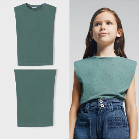 Mayoral Studded Sage Green Top