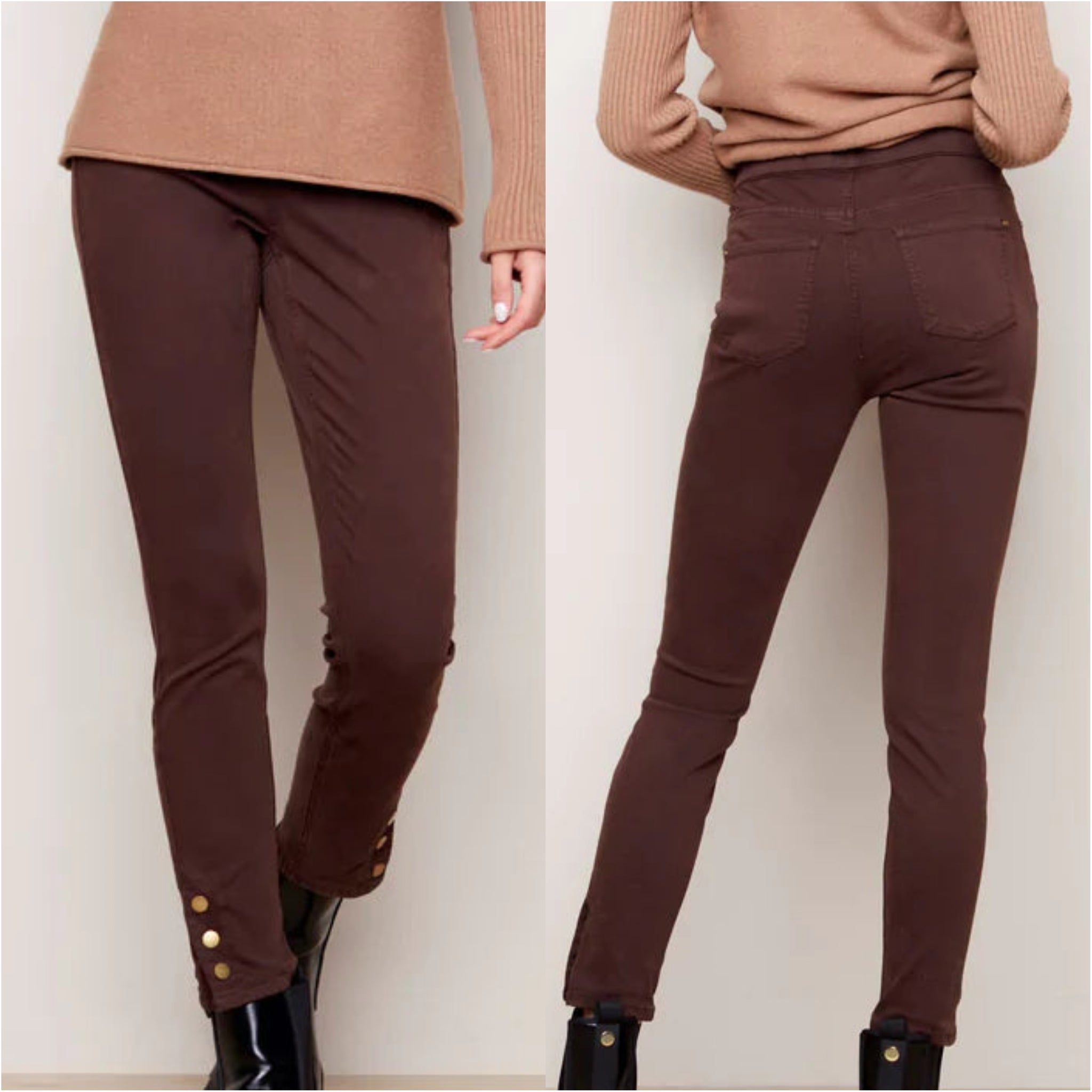 Charlie B. Mocha Pull-On Jeans