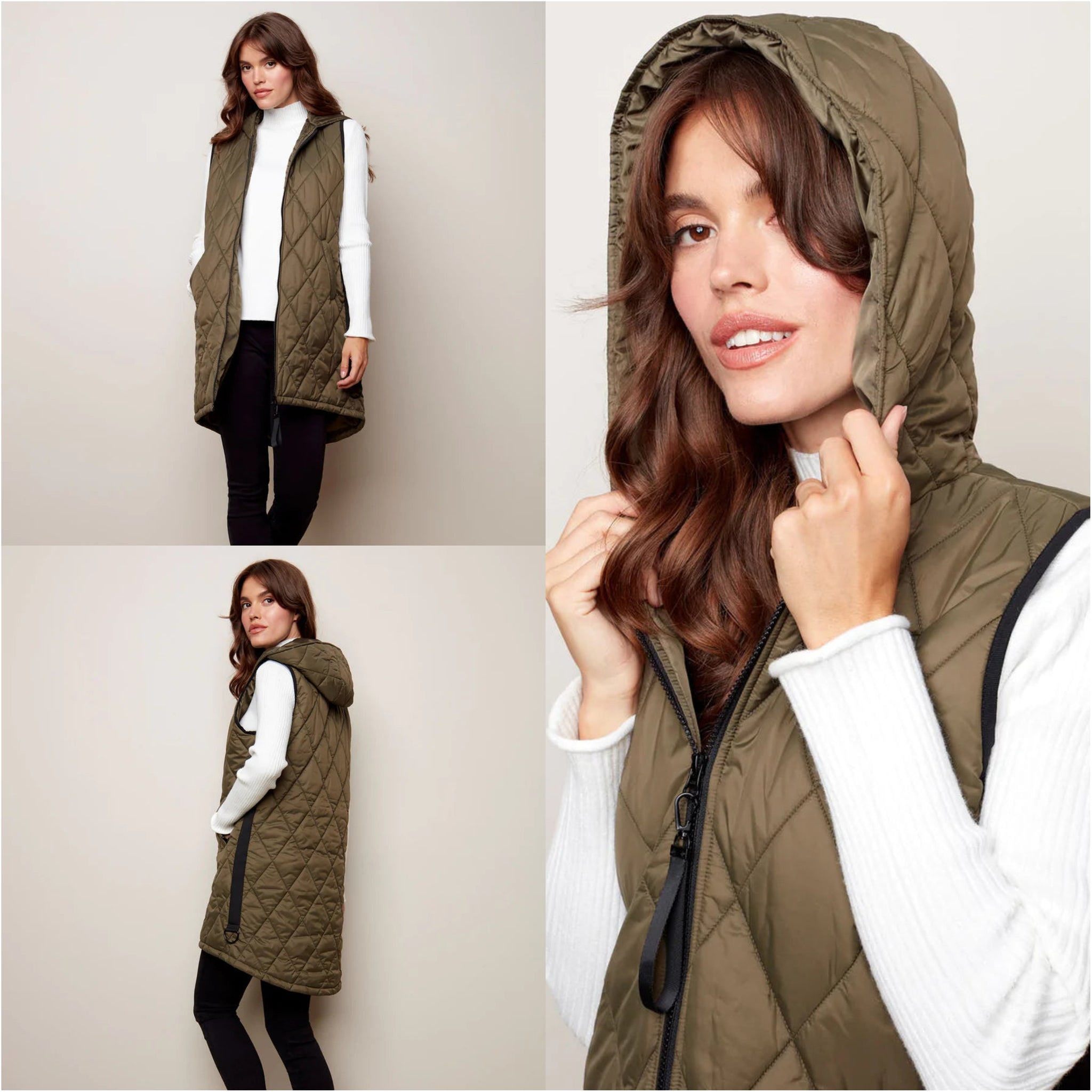 Charlie B. Long Quilted Puffer Vest