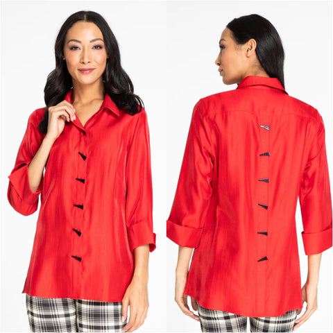 Multiples Sleek Red Blouse