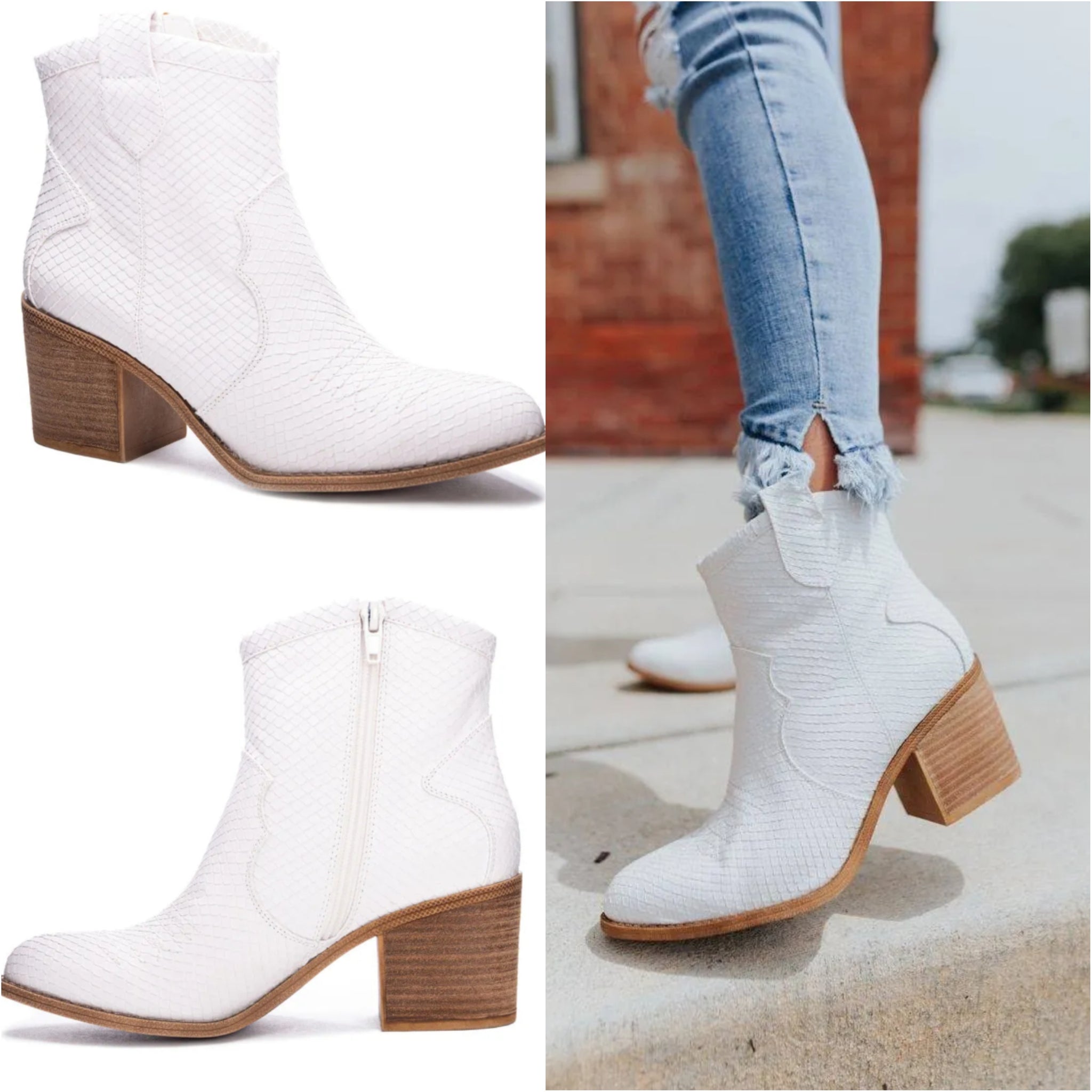 Dirty Laundry White Western Bootie