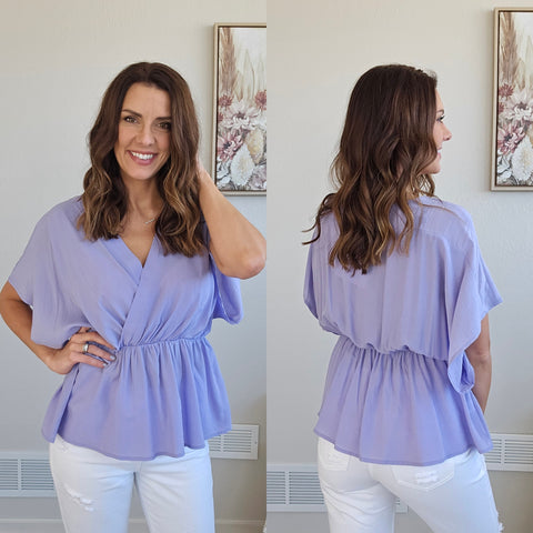 Lilac Elastic Waisted Top