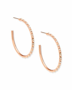 Veronica Hoop Earrings In Rose Gold Iridescent Crystal