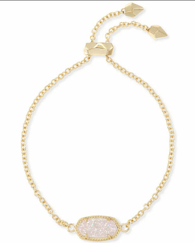 Elaina Gold Adjustable Chain Bracelet In Iridescent Drusy