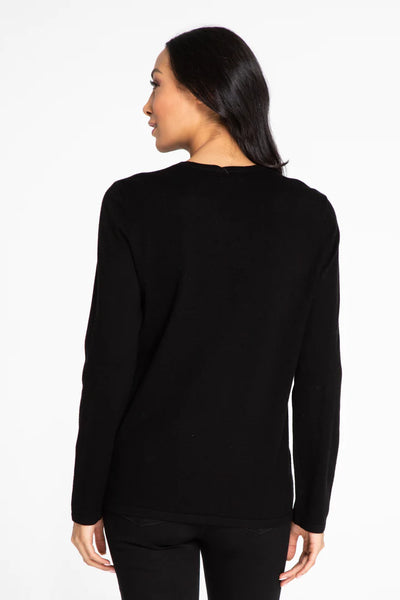 Multiples Basic Black Long Sleeve Top