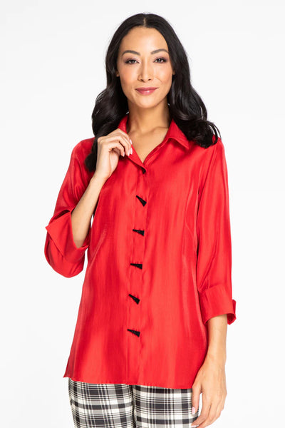 Multiples Sleek Red Blouse