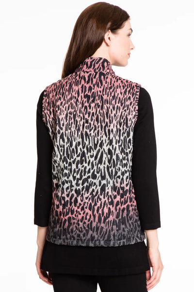 Multiples Pink Leopard Ombre Vest