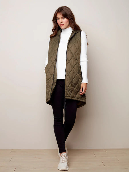 Charlie B. Long Quilted Puffer Vest