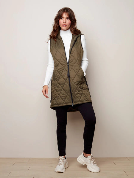 Charlie B. Long Quilted Puffer Vest