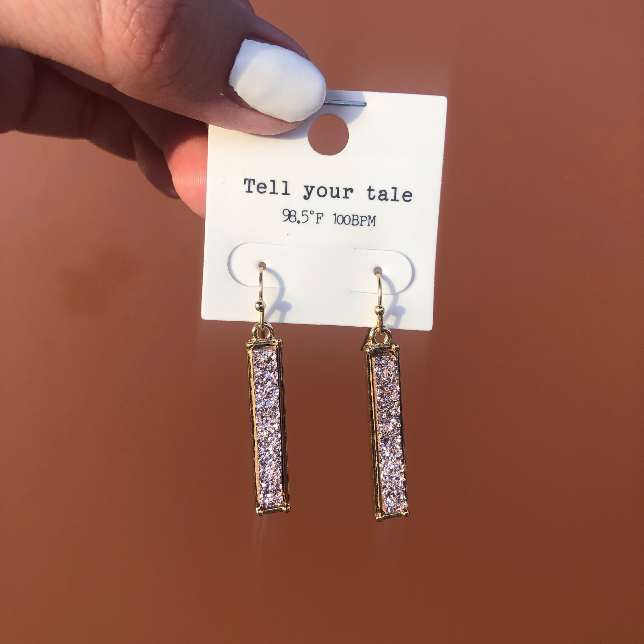 Drusy Bar Earrings