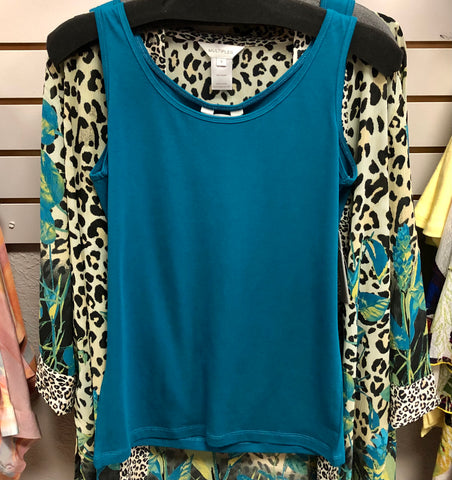 Multiples Dark Teal Scoop Neck Tank