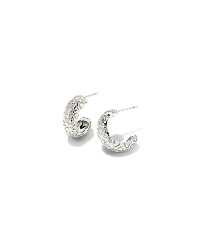 Harper Huggie Earrings in Silver