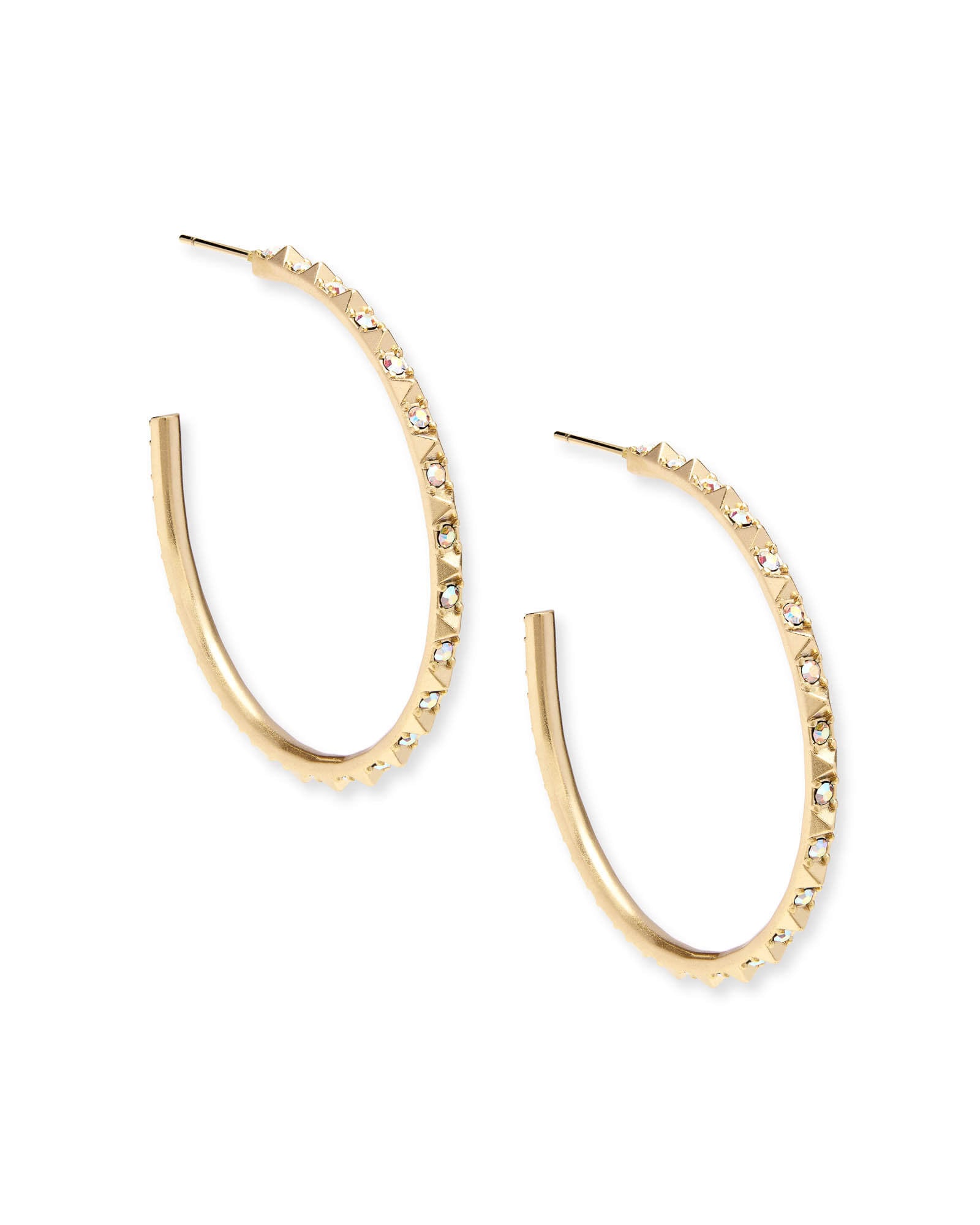 Veronica Hoop Earrings In Gold Iridescent Crystal