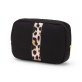 Black & Leopard Neoprene Cosmetic Bag